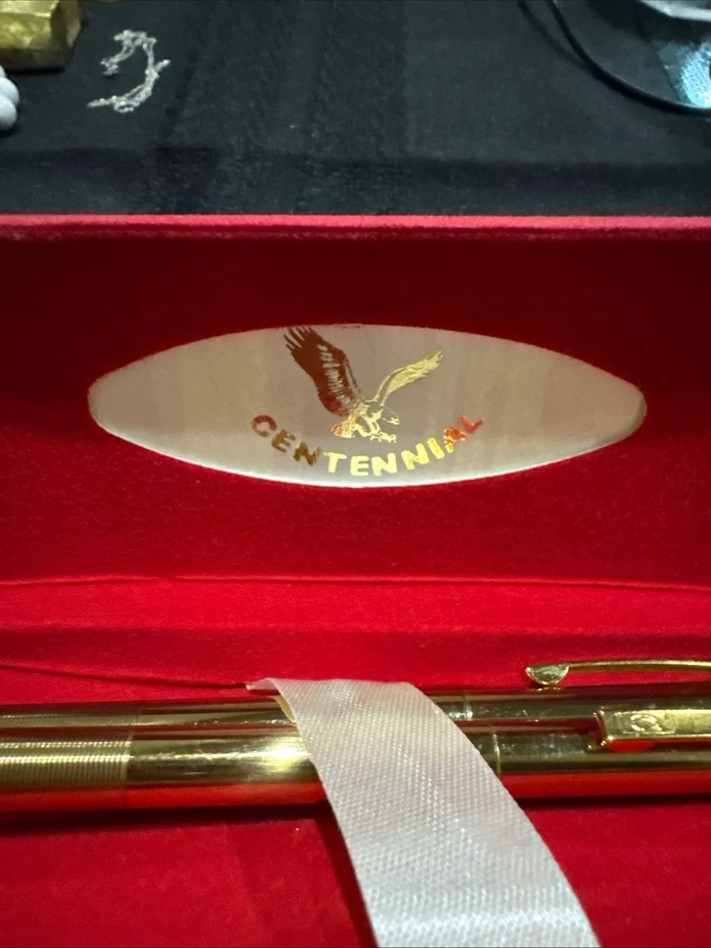 Vintage Centennial Pen and Pencil Set - Goldtone